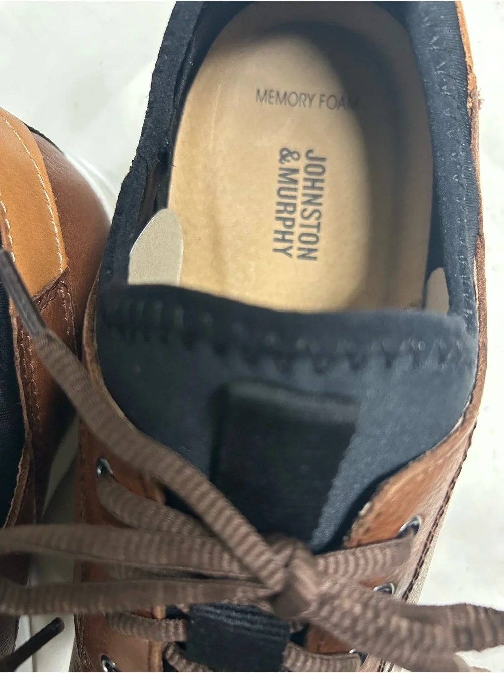 Johnston & Murphy Brown Leather Lace-Up Oxfords